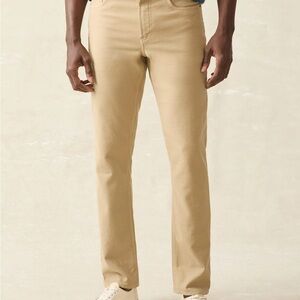 Faherty Stretch Terry 5-Pocket Pant - Desert Khaki